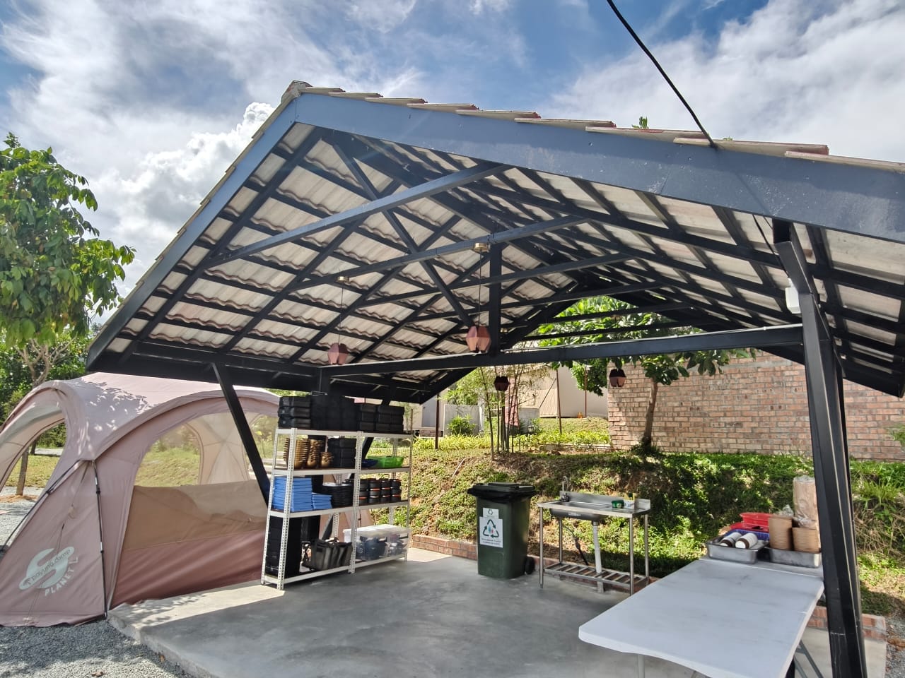 Glamping Zone common cooking area facilities